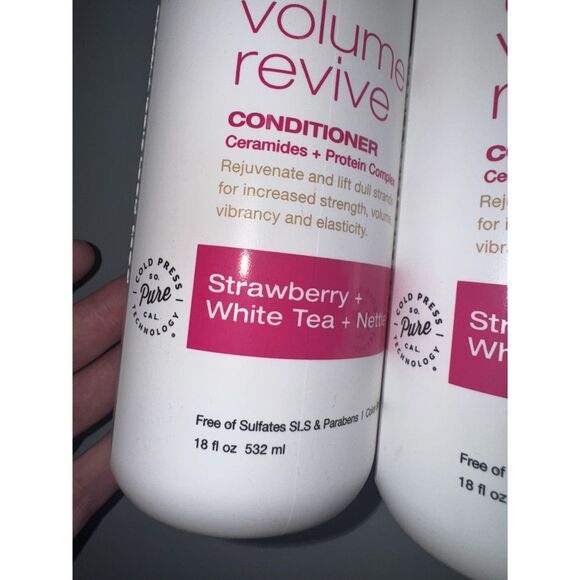 Raw Sugar Volume Revive Strawberry White Tea Conditioner 18 fl oz Set of 4 - Picture 3 of 6